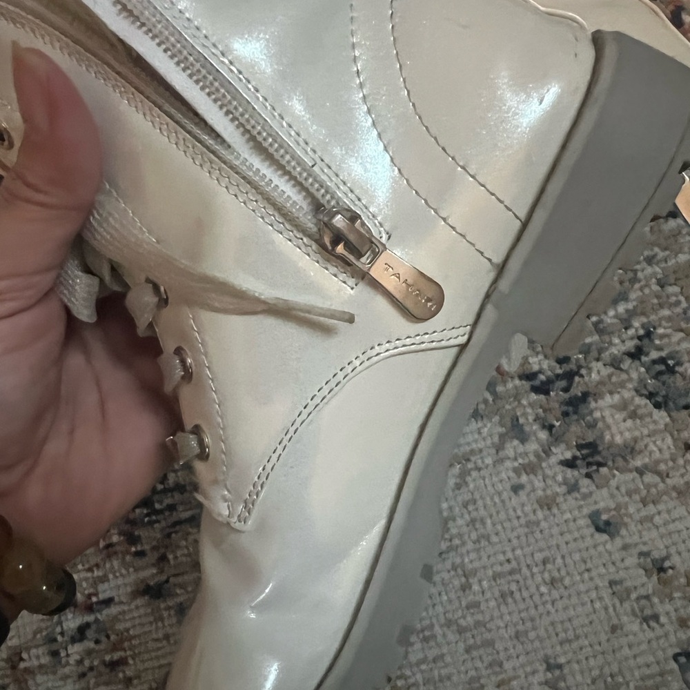 Girl light beige skinny Lace-Up Boots - Picture 10 of 10